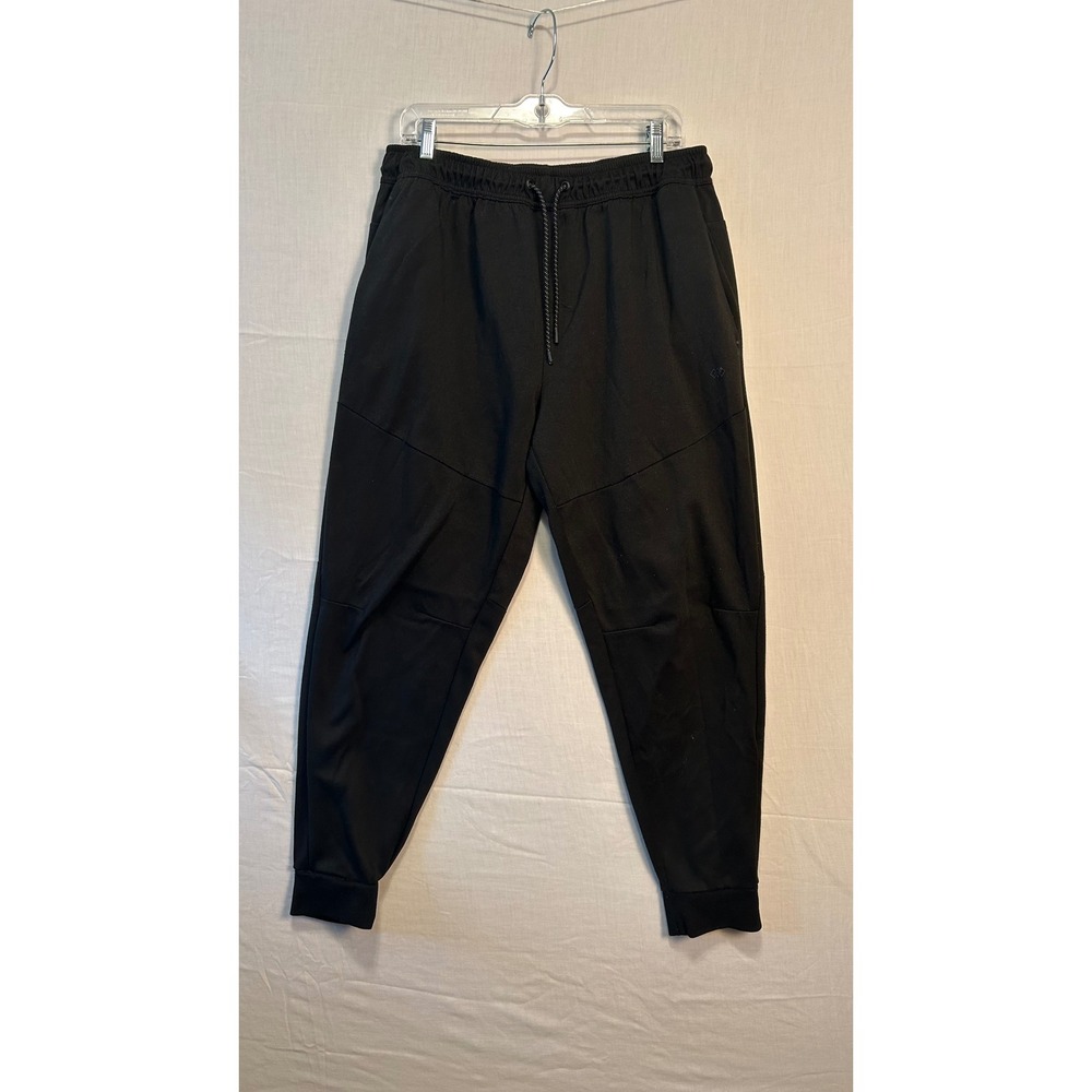 LEG3ND Mens Black Athletic Jogger Pants XL Drawstring Tapered Leg 100% Polyester